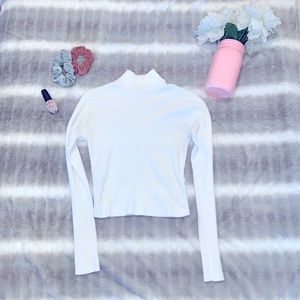 White Cropped Turtleneck